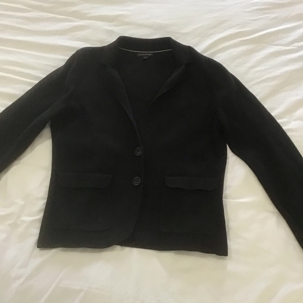 Banana Republic Black Milano Sweater Blazer, Size Large